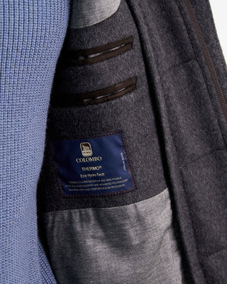 Luigi Bianchi Mantova Colombo Wool  Cashmere Hybrid Travel Topcoat Grey  6