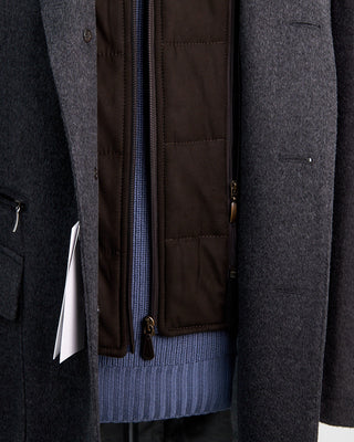 Luigi Bianchi Mantova Colombo Wool  Cashmere Hybrid Travel Topcoat Grey  8