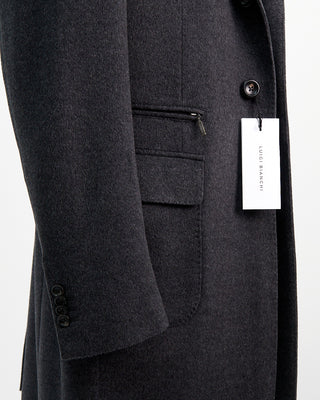 Luigi Bianchi Mantova Colombo Wool  Cashmere Hybrid Travel Topcoat Grey  9