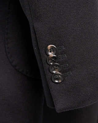 Luigi Bianchi Mantova Colombo Wool  Cashmere Hybrid Travel Topcoat Black  10