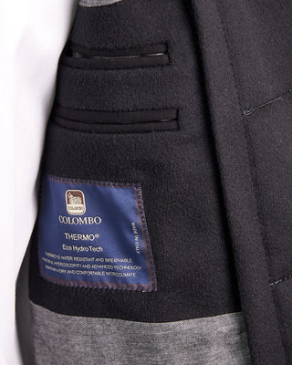 Luigi Bianchi Mantova Colombo Wool  Cashmere Hybrid Travel Topcoat Black  6