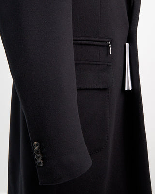 Luigi Bianchi Mantova Colombo Wool  Cashmere Hybrid Travel Topcoat Black  9
