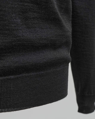 Filippo De Laurentiis Black 16 Gauge Royal Merino Crewneck Sweater Black  4