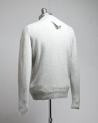 Filippo De Laurentiis 7 Gauge Wool  Cashmere Crewneck Sweater Heather Grey 