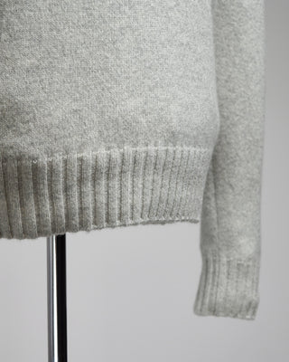 Filippo De Laurentiis 7 Gauge Wool  Cashmere Crewneck Sweater Heather Grey  2