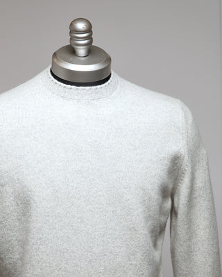 Filippo De Laurentiis 7 Gauge Wool  Cashmere Crewneck Sweater Heather Grey  4