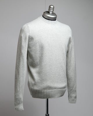 Filippo De Laurentiis 7 Gauge Wool  Cashmere Crewneck Sweater Heather Grey  5