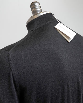 Filippo De Laurentiis Black 16 Gauge Royal Merino Mock Neck Sweater Black  1