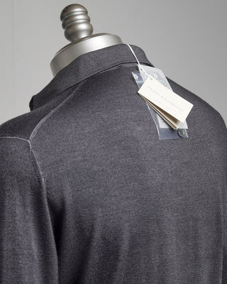 Filippo De Laurentiis 16 Gauge Garment Dyed Polo Grey  1