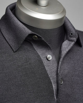 Filippo De Laurentiis 16 Gauge Garment Dyed Polo Grey  3