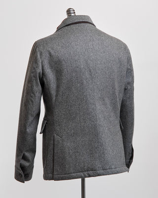 Manto Grey Wool  Cashmere Quilted Hybrid Jacket Grey 