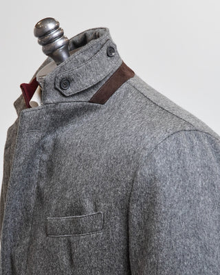 Manto Grey Wool  Cashmere Quilted Hybrid Jacket Grey  2