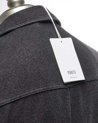  Manto Charcoal 100% Cashmere Garment Dyed Safari Jacket Charcoal  7