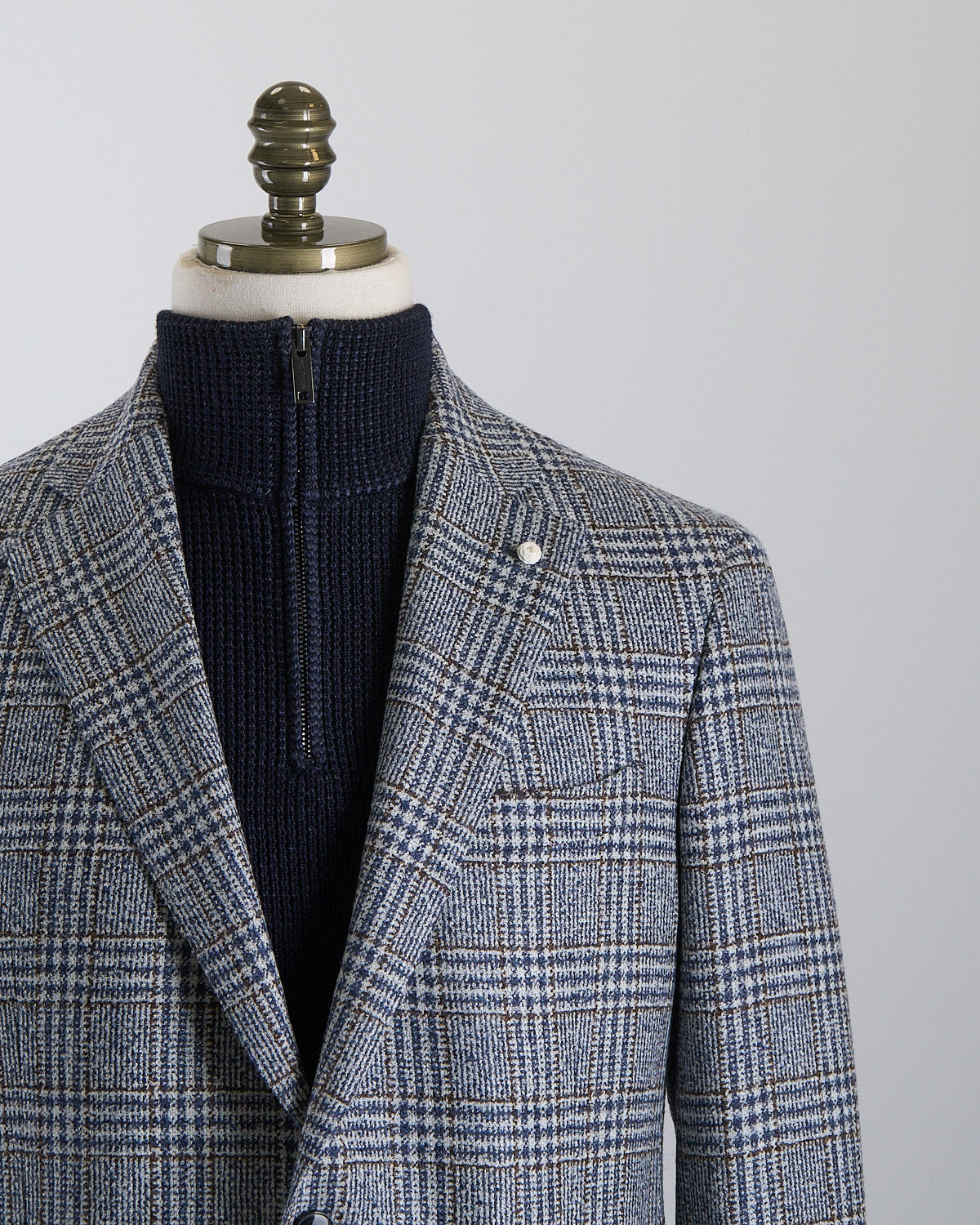 当店在庫してます！ Brown Blue Mantova Bianchi Luigi Cream Sport Glencheck スーツ