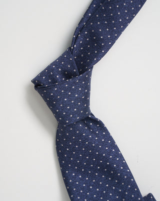 Paolo Albizzati Silk Dot Pattern Tie Blue 0 2