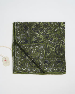 Paolo Albizzati Floral Pattern Pocket Square Green 175