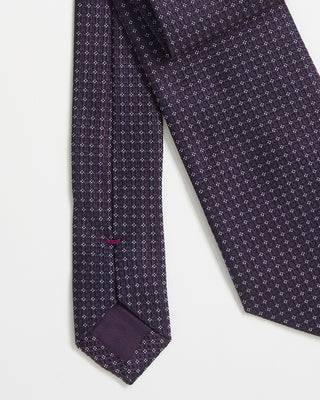 Paolo Albizzati Micro Floral Pattern Tie Purple 0 1