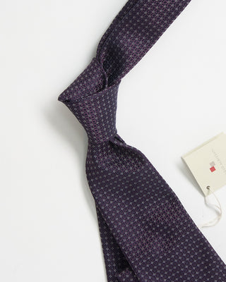 Paolo Albizzati Micro Floral Pattern Tie Purple 0 2