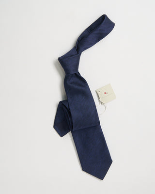 Paolo Albizzati Silk Herrimgbone Tie Blue 10