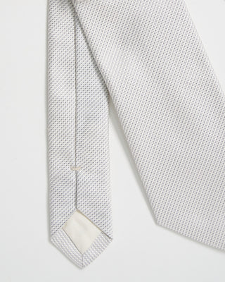Paolo Albizzati Silk Micro Neat Tie Silver 0 1