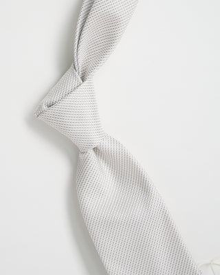 Paolo Albizzati Silk Micro Neat Tie Silver 0 2