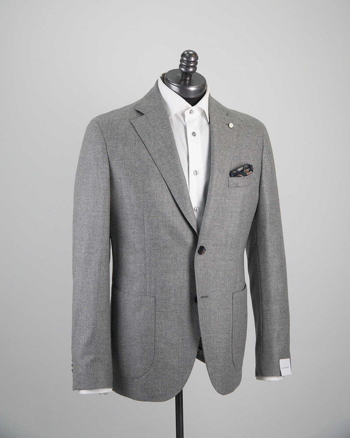 Luigi Bianchi Mantova Loro Piana Favola Wool Cashmere Solid Sport Jacket blazerformen 54EU Regular Grey