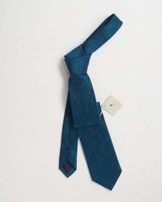 Paolo Albizzati Mini Floral Jacquard Tie Teal 0