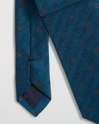 Paolo Albizzati Mini Floral Jacquard Tie Teal 0 1