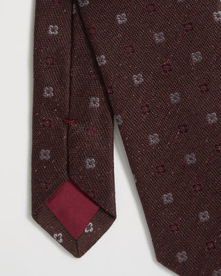Paolo Albizzati Mini Floral Jacquard Tie Brown 0 1
