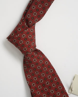 Paolo Albizzati Wool  Silk Medallion Tie Rust 0 2