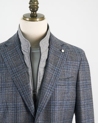 Luigi Bianchi Mantova Wool Check Travel Sport Jacket Grey  1
