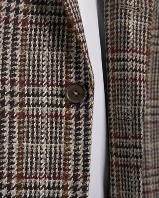 L.B.M. 1911 Wool Glencheck Sport Jacket Caramel  5