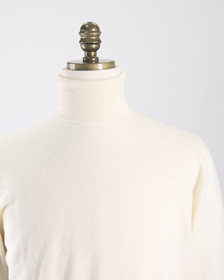 Filippo De Laurentiis Wardrobe Staple Cashmere Blend Turtleneck Sweater Cream 0 2