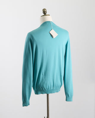Filippo De Laurentiis Sea Island Cotton Ultrasoft All Season Crewneck Aqua 0 1