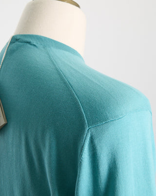 Filippo De Laurentiis Sea Island Cotton Ultrasoft All Season Crewneck Aqua 0 5