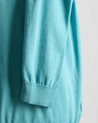 Filippo De Laurentiis Sea Island Cotton Ultrasoft All Season Crewneck Aqua 0 6