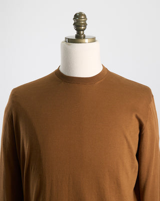 Filippo De Laurentiis Sea Island Cotton Ultrasoft All Season Crewneck Cognac 0 2