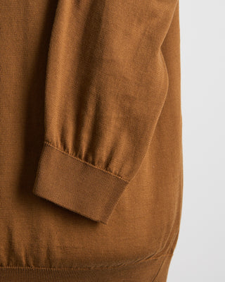 Filippo De Laurentiis Sea Island Cotton Ultrasoft All Season Crewneck Cognac 0 6