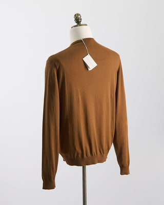 Filippo De Laurentiis Sea Island Cotton Ultrasoft All Season Crewneck Cognac 0 9
