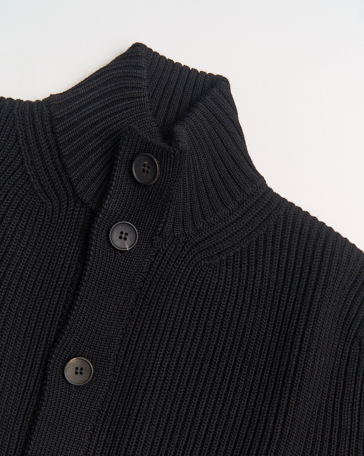 Filippo De Laurentiis Super Soft Merino 7 Gauge Full Button Blouson Cardigan blazerformen 54EU Black