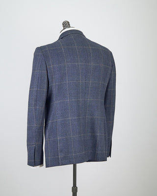 Luigi Bianchi Mantova Birdseye Windowpane Wool Stretch Suit Light Blue  9