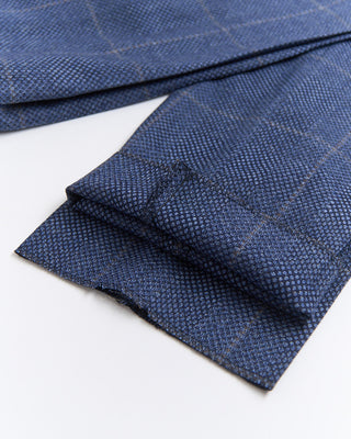Luigi Bianchi Mantova Birdseye Windowpane Wool Stretch Suit Light Blue  12