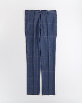 Luigi Bianchi Mantova Birdseye Windowpane Wool Stretch Suit Light Blue  16