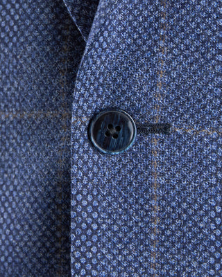 Luigi Bianchi Mantova Birdseye Windowpane Wool Stretch Suit Light Blue  4