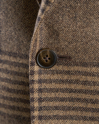 Luigi Bianchi Mantova Camel Wool Glencheck Suit Camel 2672 3