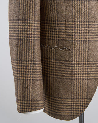 Luigi Bianchi Mantova Camel Wool Glencheck Suit Camel 2672 4