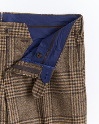 Luigi Bianchi Mantova Camel Wool Glencheck Suit Camel  2