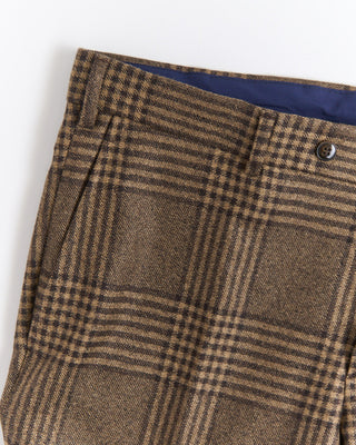 Luigi Bianchi Mantova Camel Wool Glencheck Suit Camel  3