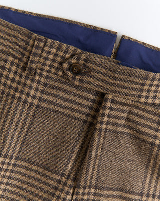 Luigi Bianchi Mantova Camel Wool Glencheck Suit Camel  4