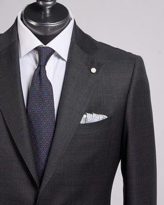Luigi Bianchi Mantova Super 110s Nailhead Barberis Wool All Season Suit Grey 5 2358